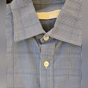 Michael Kors Blue Long Sleeve Men's Dress Shirt Blue 15 1/2 34/35